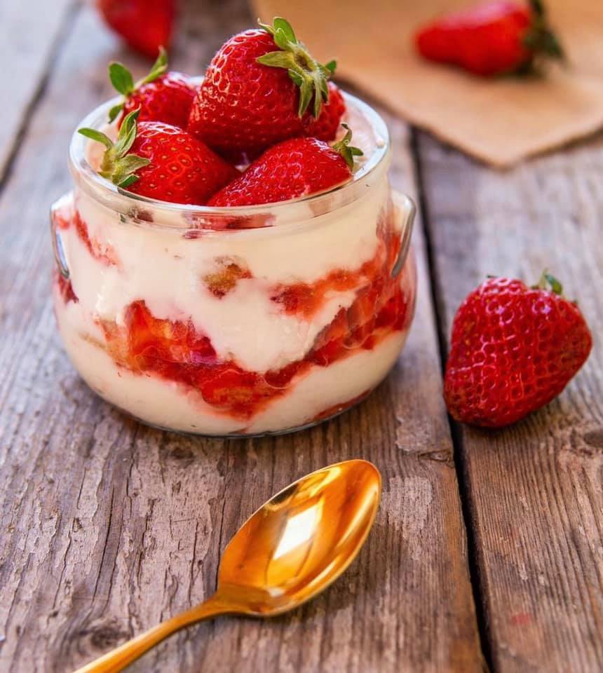 Tiramisu met aardbeien